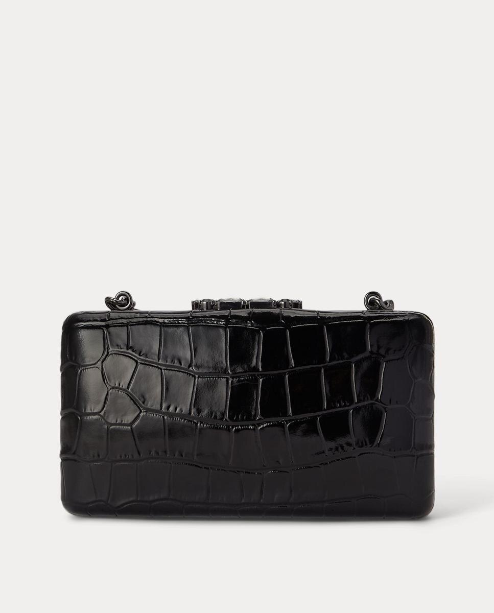 Mala Clutch Franki Pequena com Relevo Preto-4