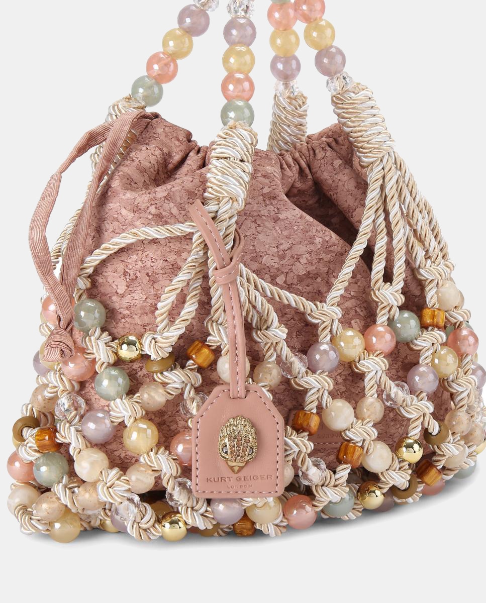 Imagen 2 de Bolso macarame anudado con cuentas multicolor - Kurt Geiger - Blanco Blanco