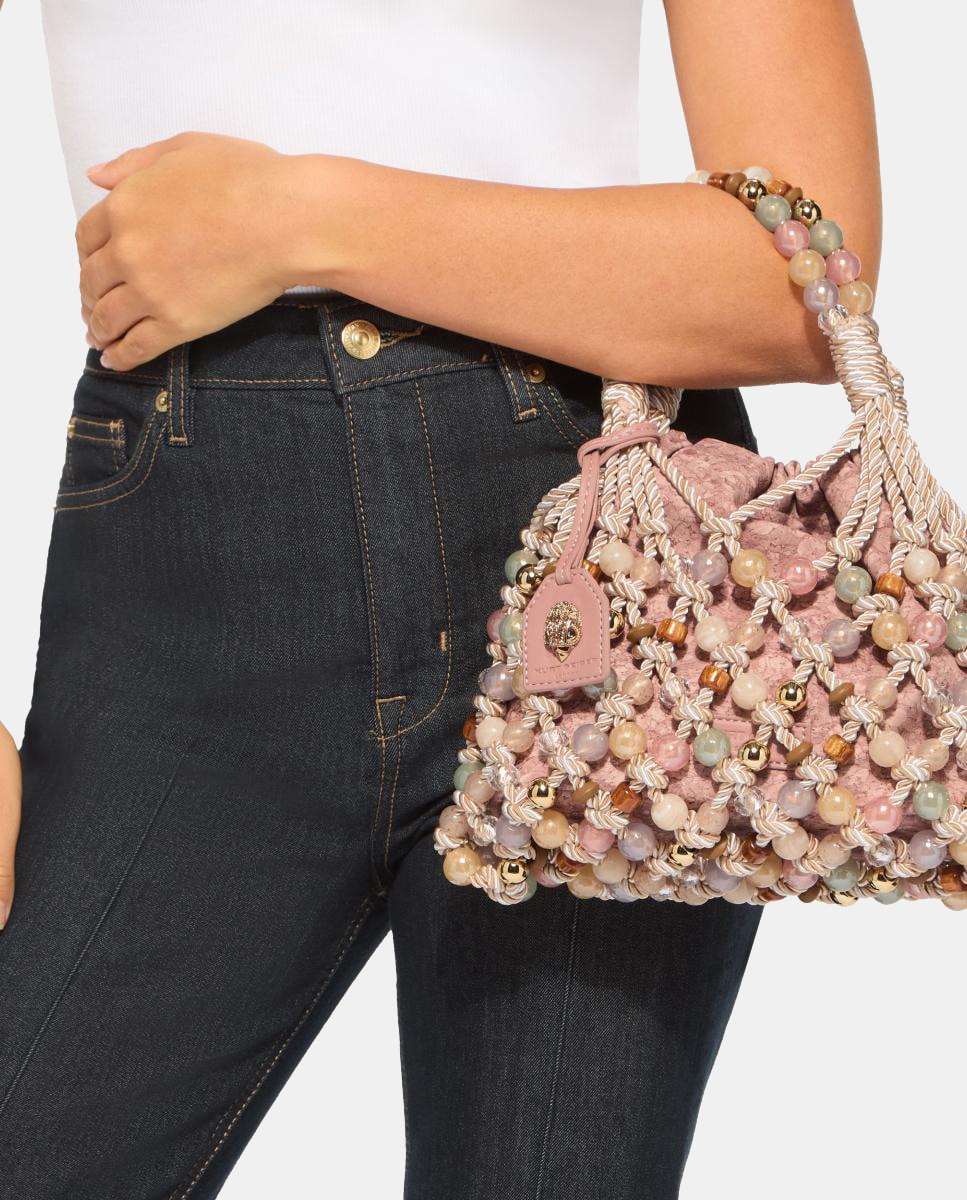 Imagen 3 de Bolso macarame anudado con cuentas multicolor - Kurt Geiger - Blanco Blanco