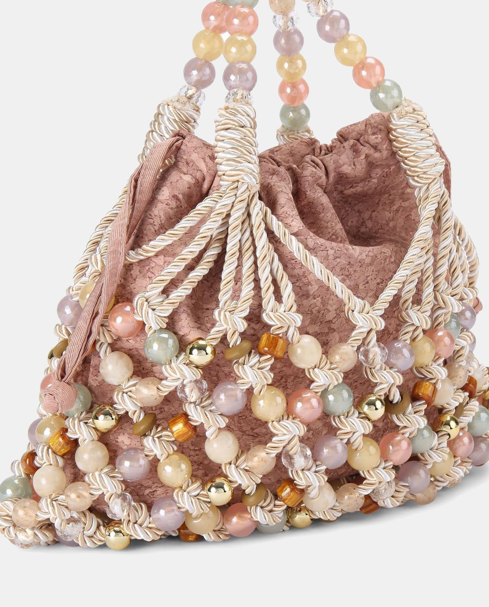 Imagen 4 de Bolso macarame anudado con cuentas multicolor - Kurt Geiger - Blanco Blanco