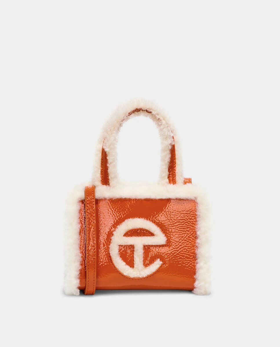 Mala Shopper UGG x Telfar Pequena Crinkle em Pele Castanho-1