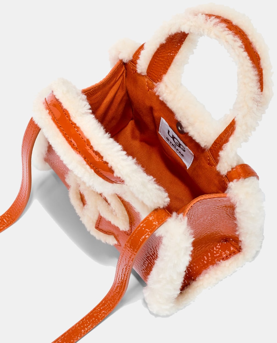 Mala Shopper UGG x Telfar Pequena Crinkle em Pele Castanho-4