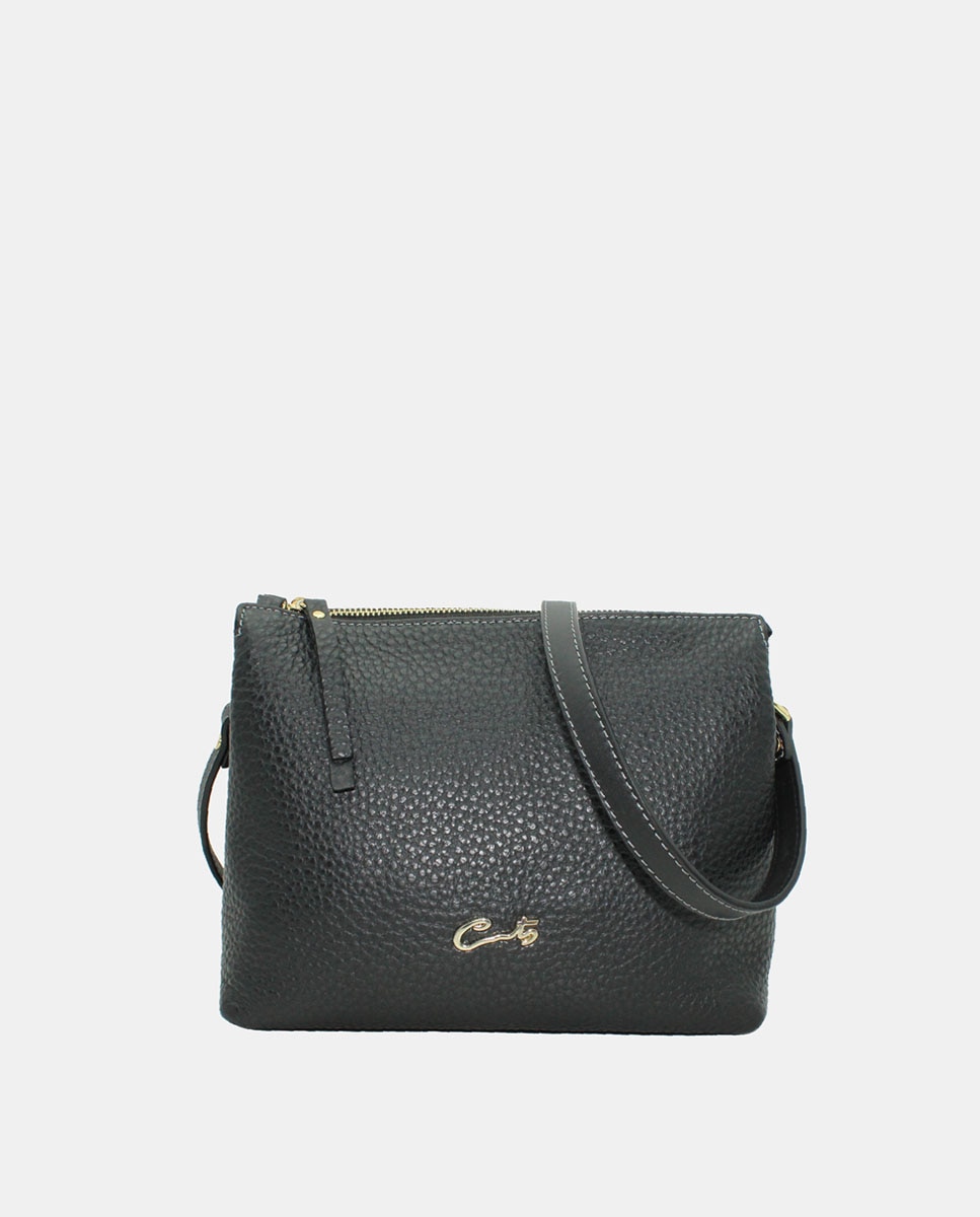 Imagem 0 de Mala Crossbody Emotion com Fecho de Correr e em Pele