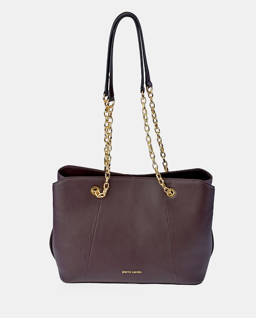 Imagem 0 de Mala Tipo Tote Grande em Pele com Alça Dupla - Azul-Marinho