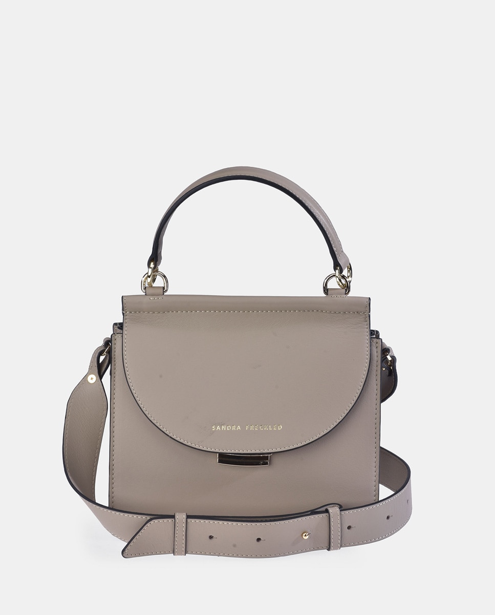 Imagen 0 de Bolso de mano con solapa en piel lisa