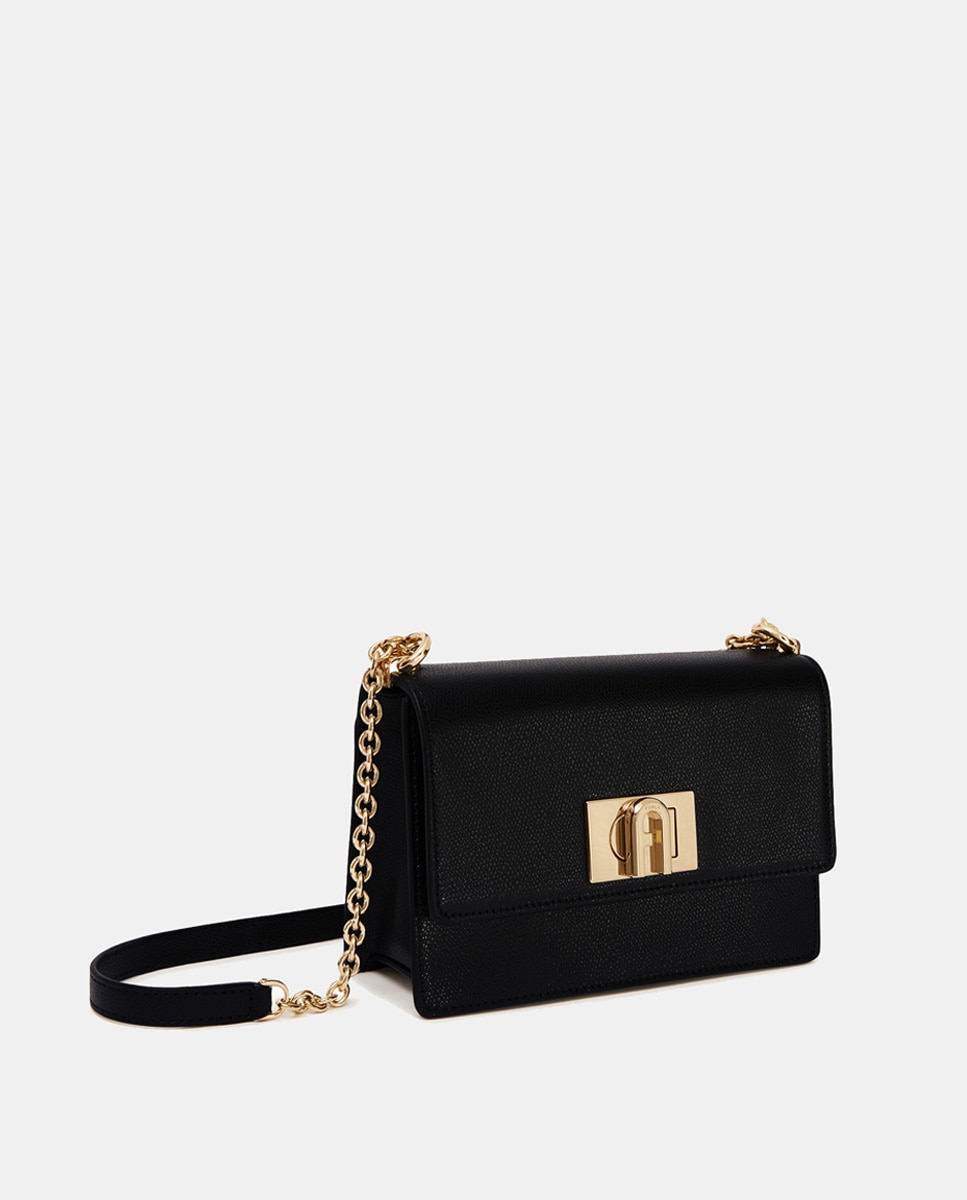 Mala a Tiracolo Mini 1927 aos Quadrados Bicolor em Tecido - Branco/Preto Preto-2