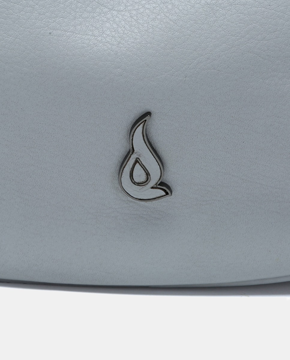 Mala de Ombro Oceans Diary em Pele - Cinzento Cinzento-6