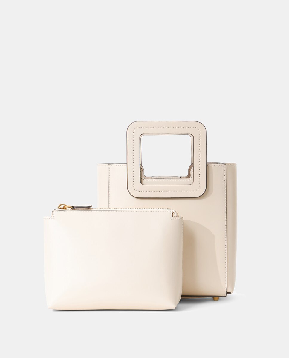 Bolso modelo Shirley en cuero vegano de - STAUD - Crema Crema-3