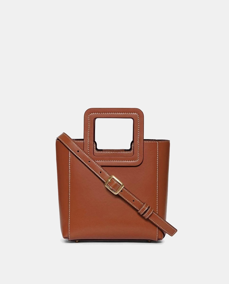 Mala Modelo Shirley em Couro Vegano Camel-1