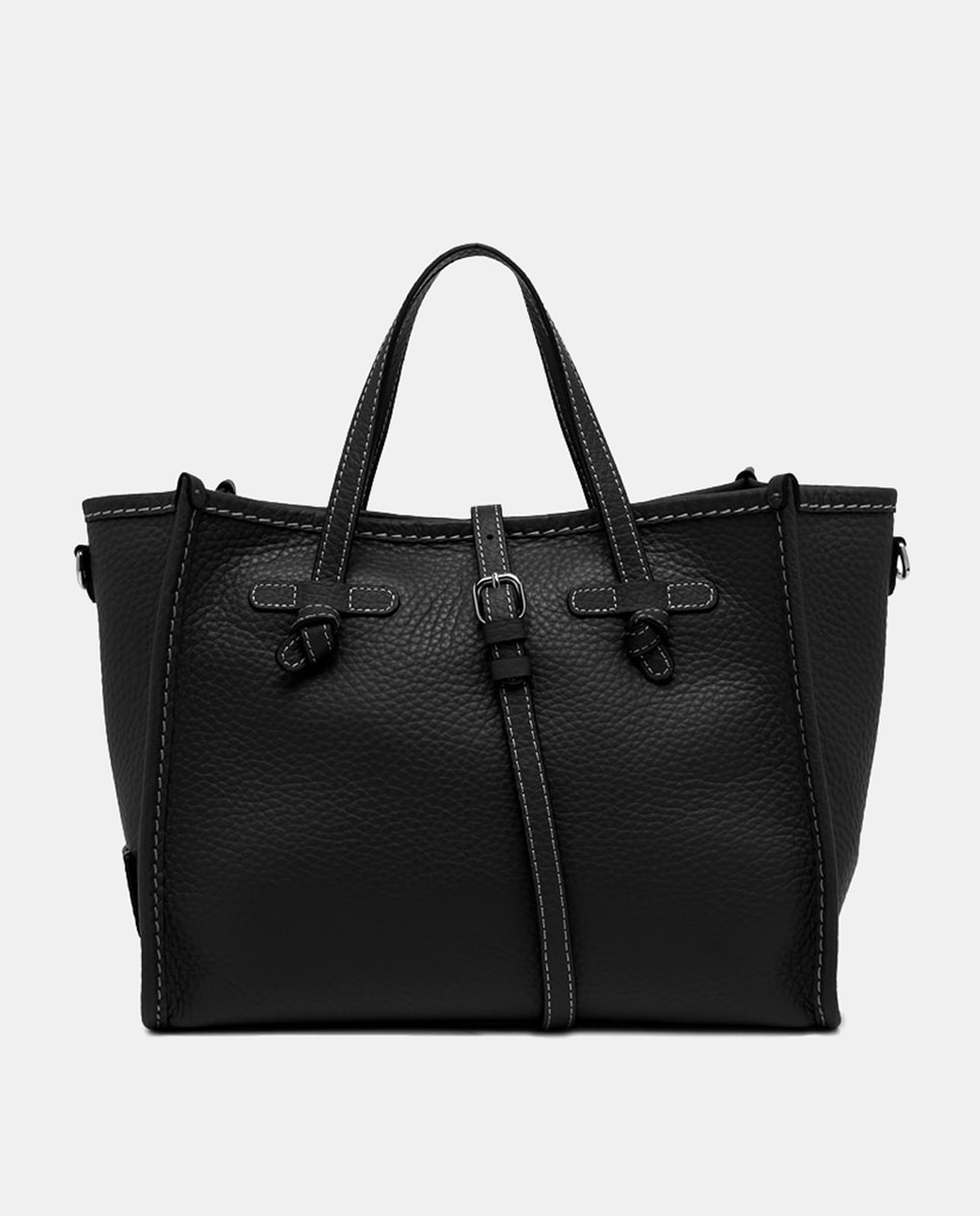Bolso bandolera de ni tamaño mediano en piel burbuja color oro y pochette en piel a juego. - Gianni Chiarini - Negro Negro-1