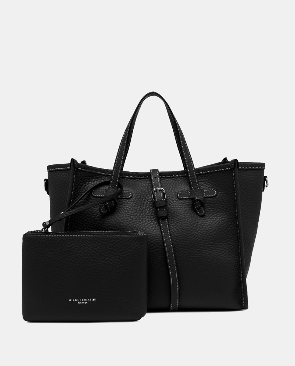 Bolso bandolera de ni tamaño mediano en piel burbuja color oro y pochette en piel a juego. - Gianni Chiarini - Negro Negro-5