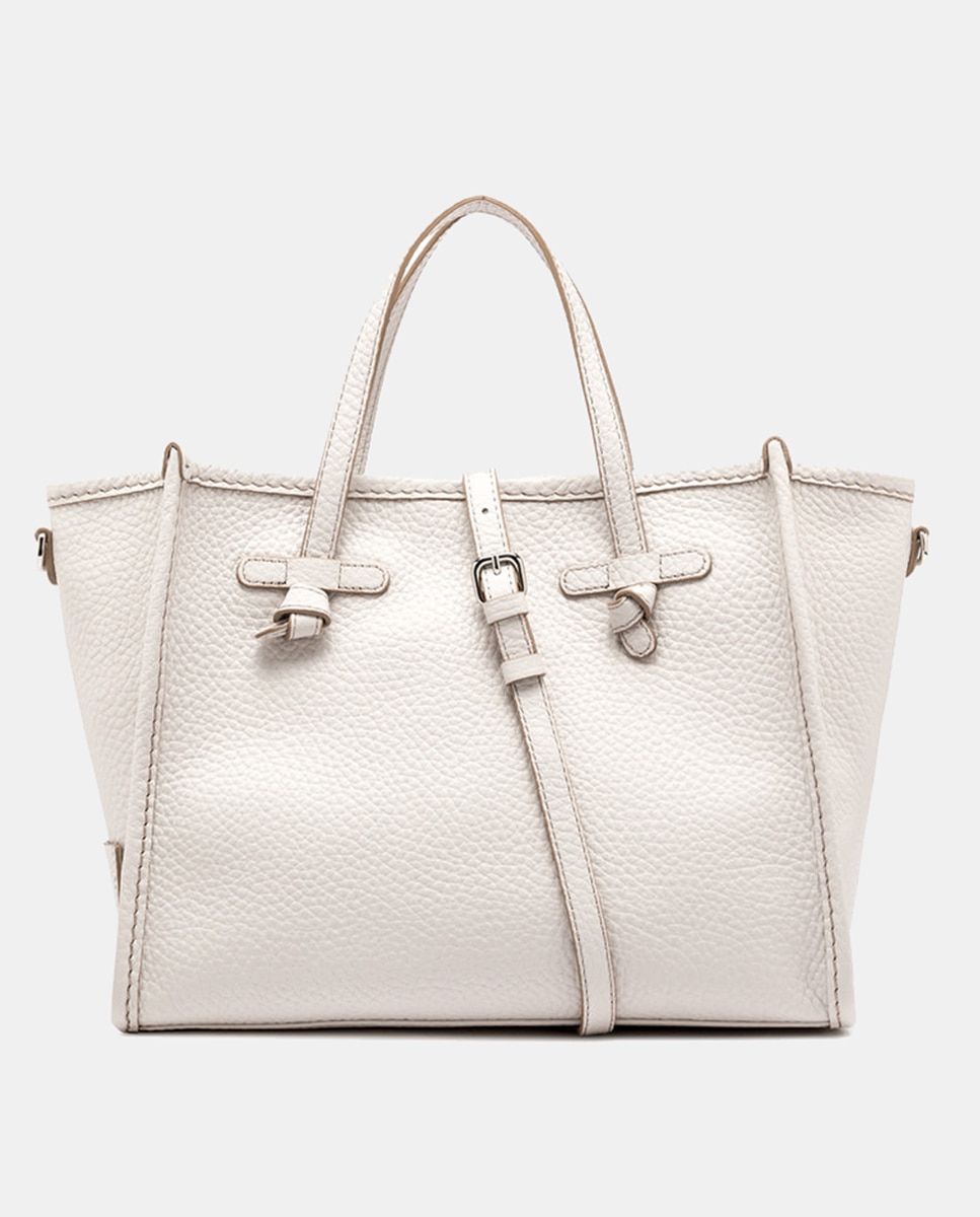 Imagem 0 de Mala a Tiracolo de Tamanho Médio em Pele Texturizada e Pochete em Pele a Condizer - Dourado