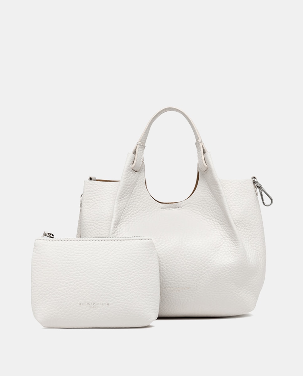 Imagem 0 de Mala Shopper Média com Bolso Amovível e em Pele - Castanho-Escuro
