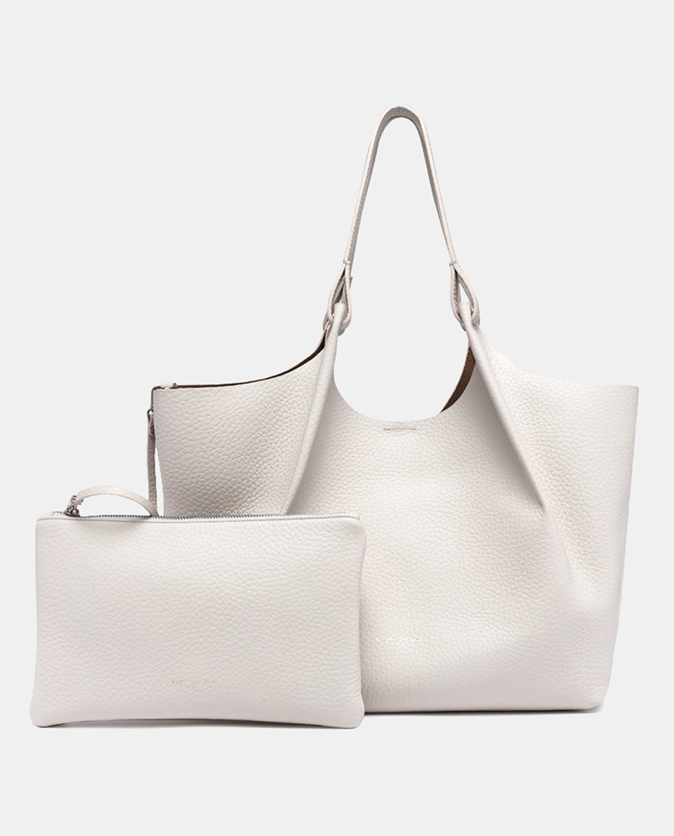 Imagem 0 de Mala Shopper Grande com Bolso Amovível em Pele - Roxo
