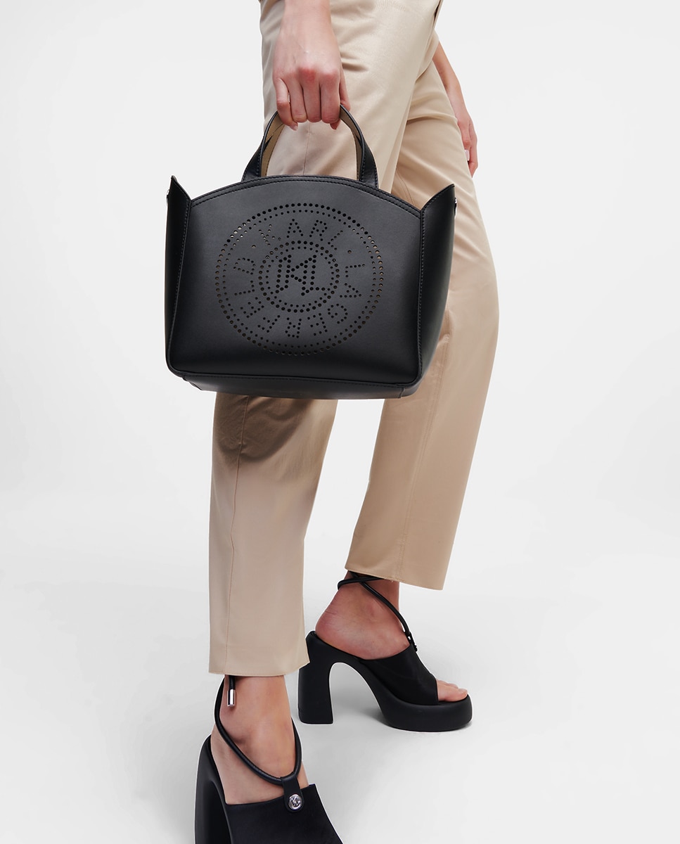 Mala Crossbody com Logótipo - Bege Preto-5