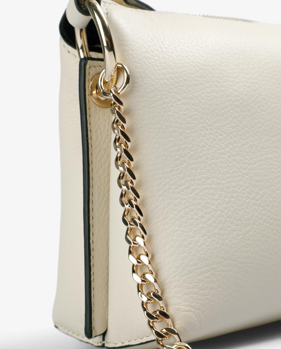 Mala de Ombro Pequena City Bag - Preto Bege-7