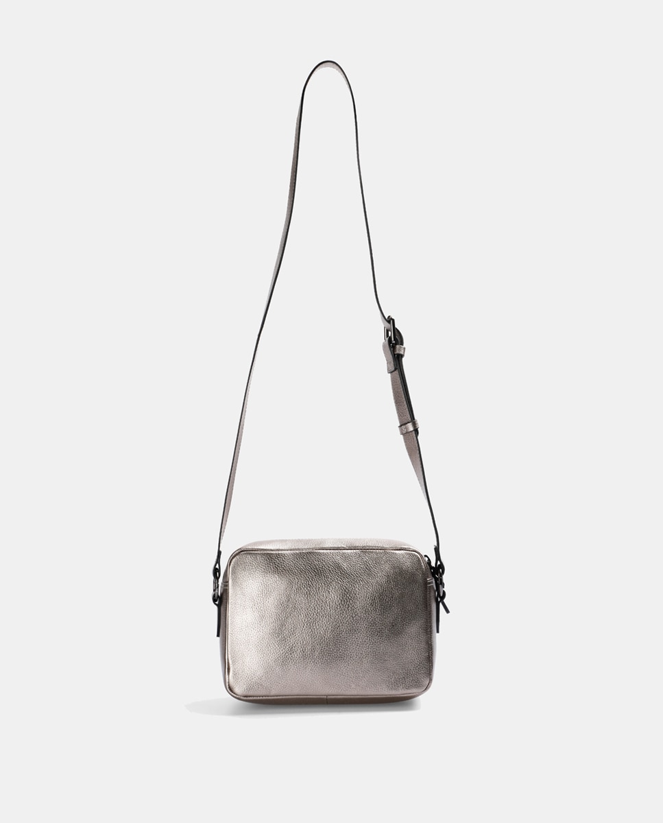 Mala de Ombro Pequena Skull Strap Bag - Preto Prata-3