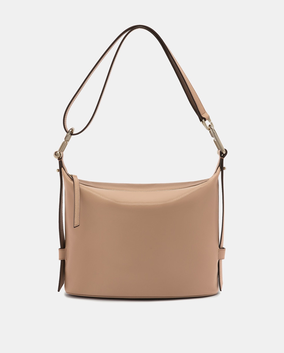 Bolso de piel con cierre de mosquetón - Furla - Beige Beige-1