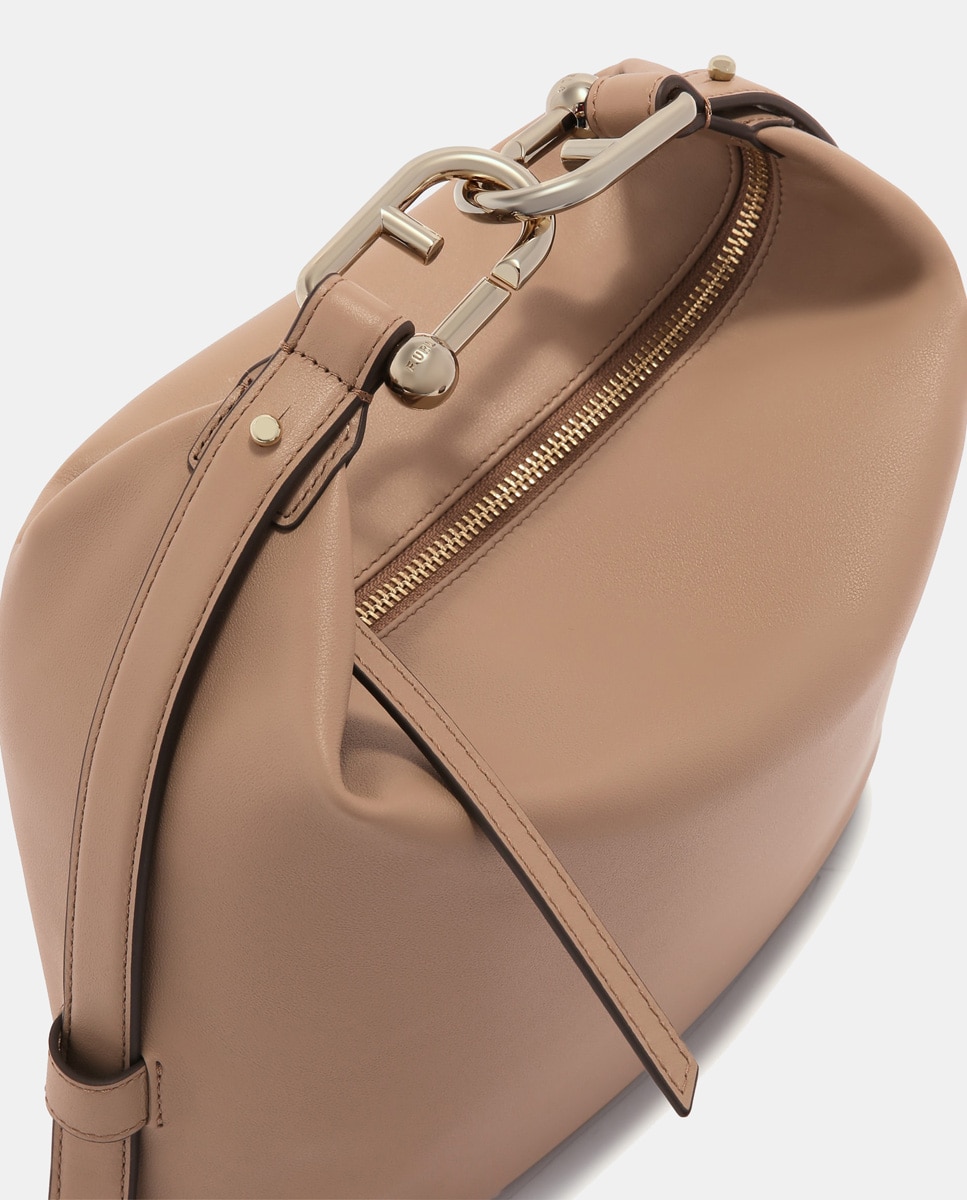 Bolso de piel con cierre de mosquetón - Furla - Beige Beige-3