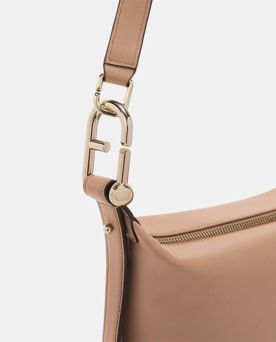 Bolso de piel con cierre de mosquetón - Furla - Beige Beige-4