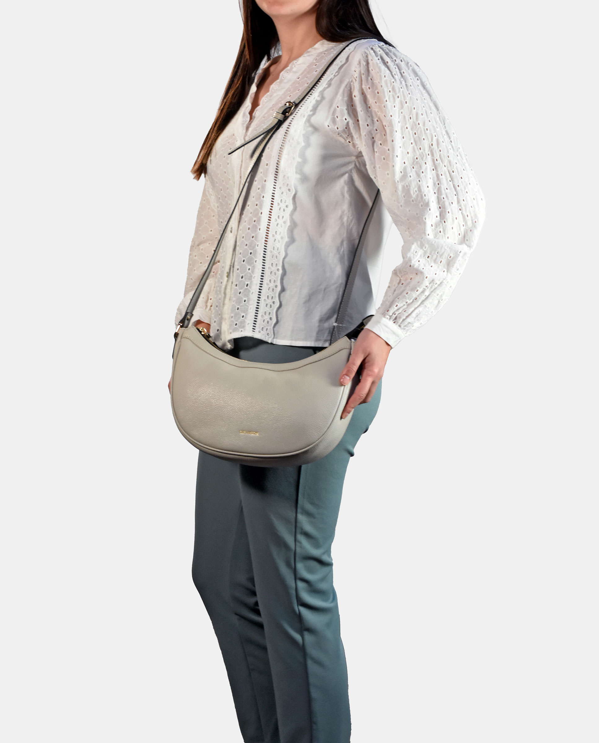 Mala Crossbody Gôndola em Pele Branco-3
