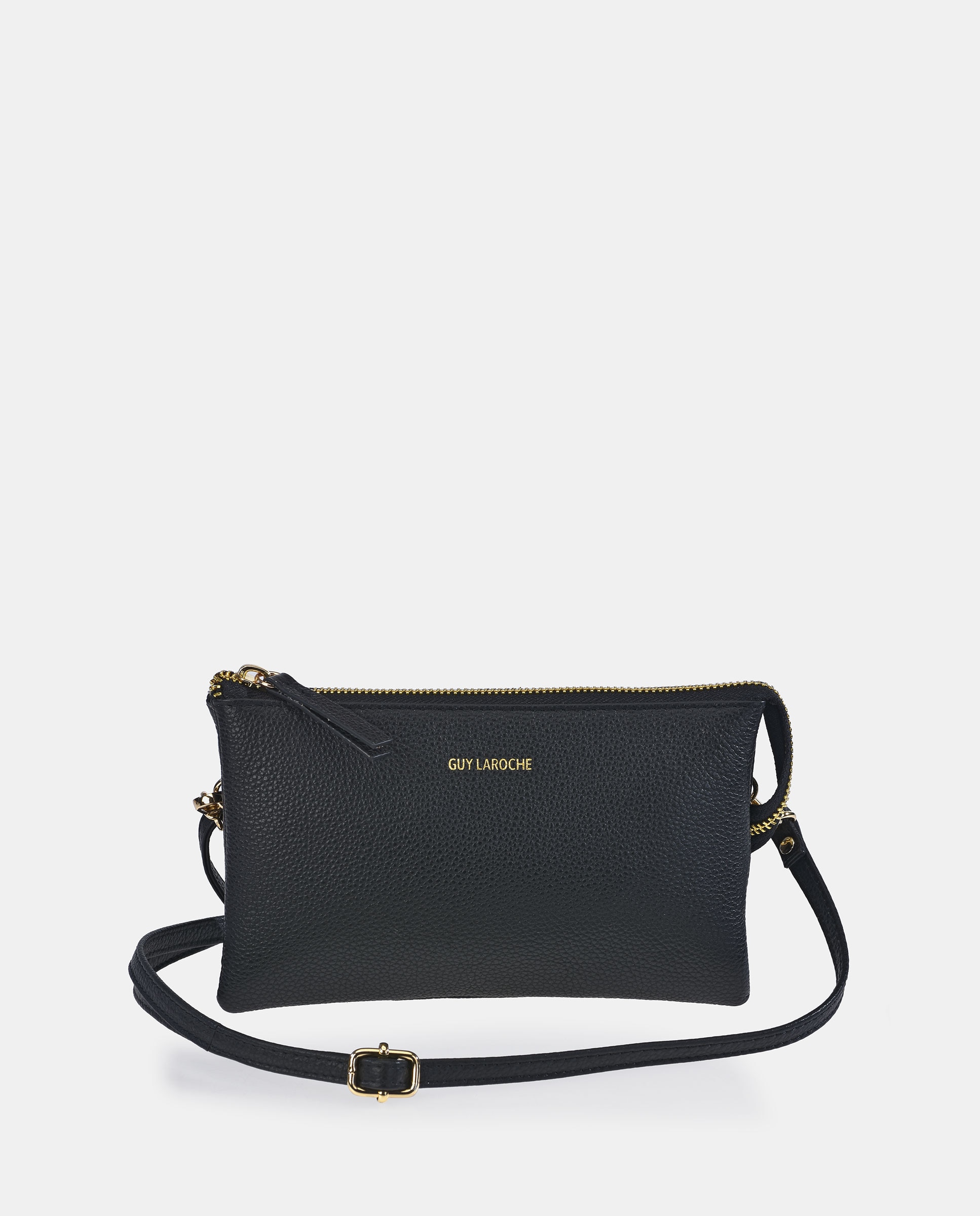 Mala Crossbody Retangular em Pele Preto-1