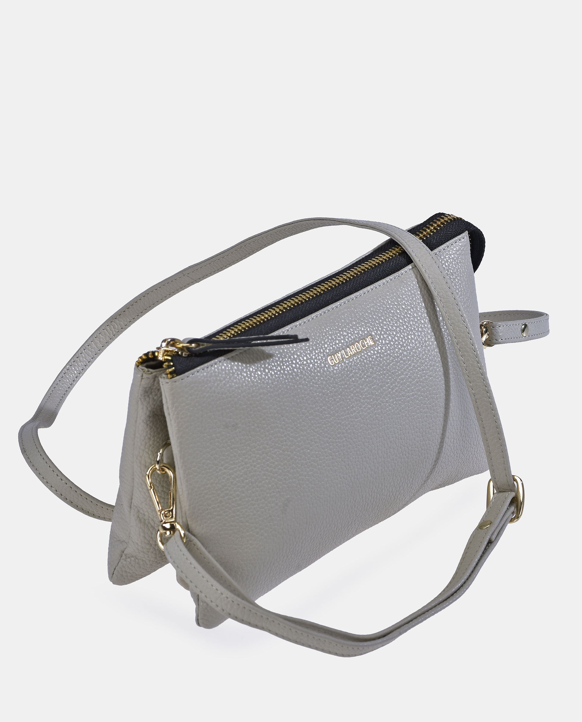 Mala Crossbody Retangular em Pele Branco-4