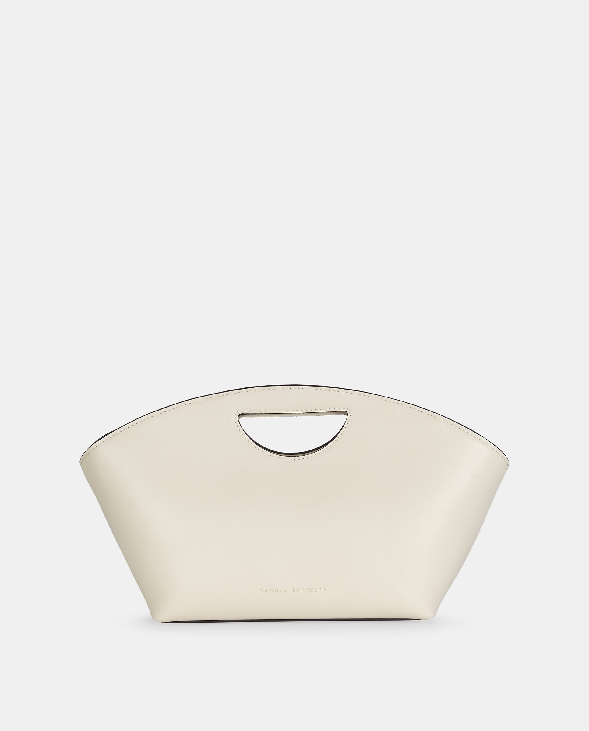 Mala Crossbody em Pele com Alças de Mão Branco-1