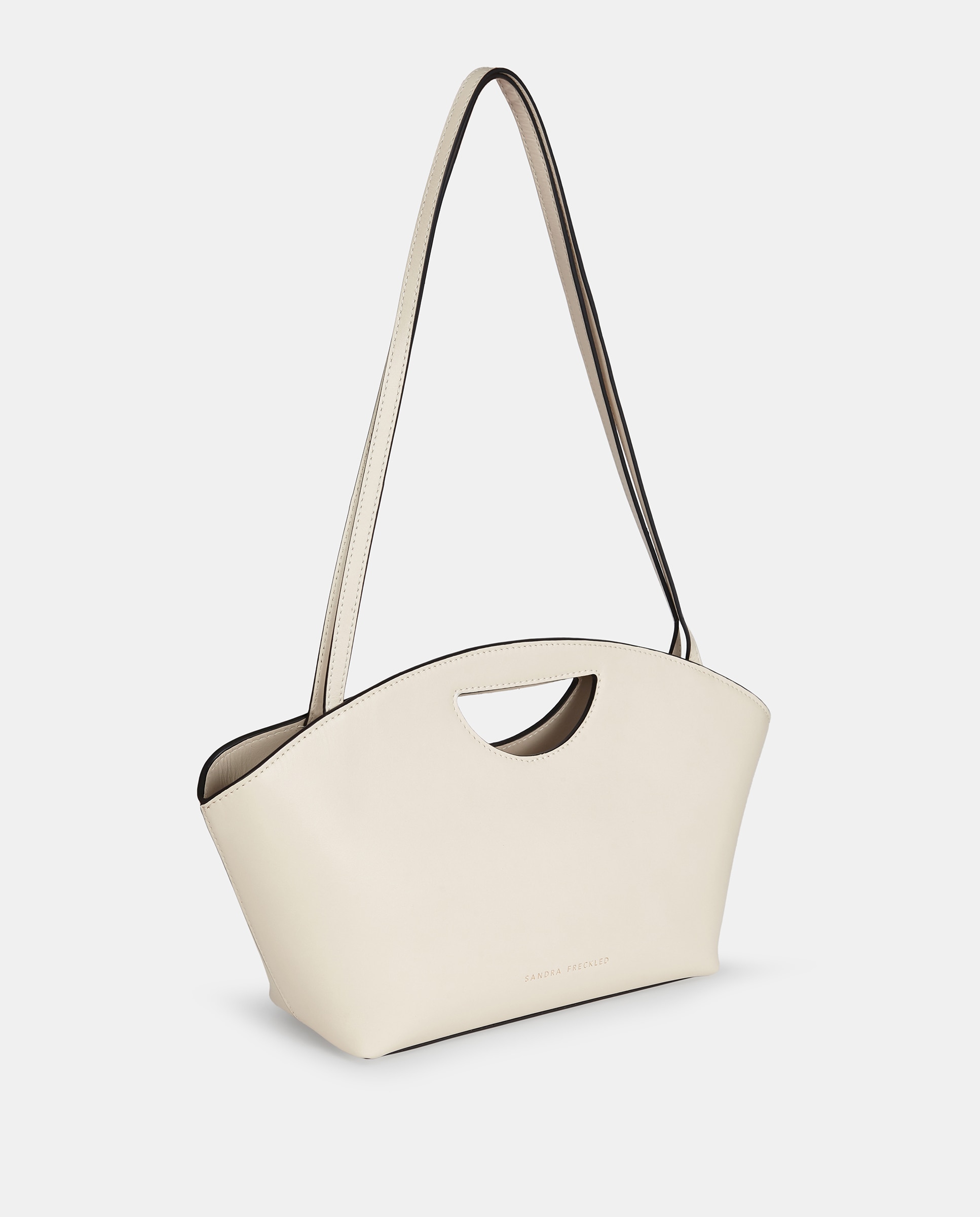 Mala Crossbody em Pele com Alças de Mão Branco-2