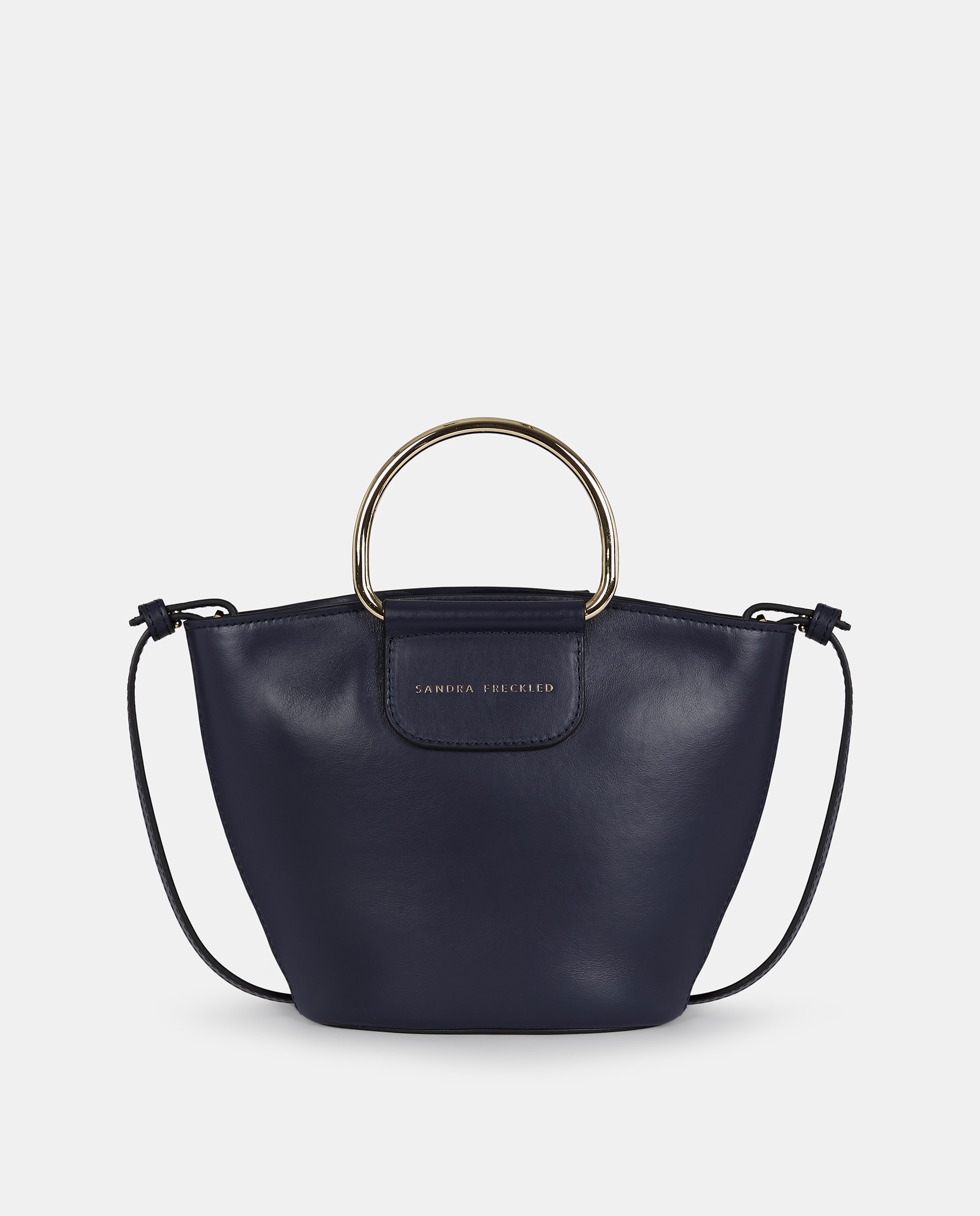 Imagem 0 de Mala Crossbody em Pele Lisa com Alças Metálicas
