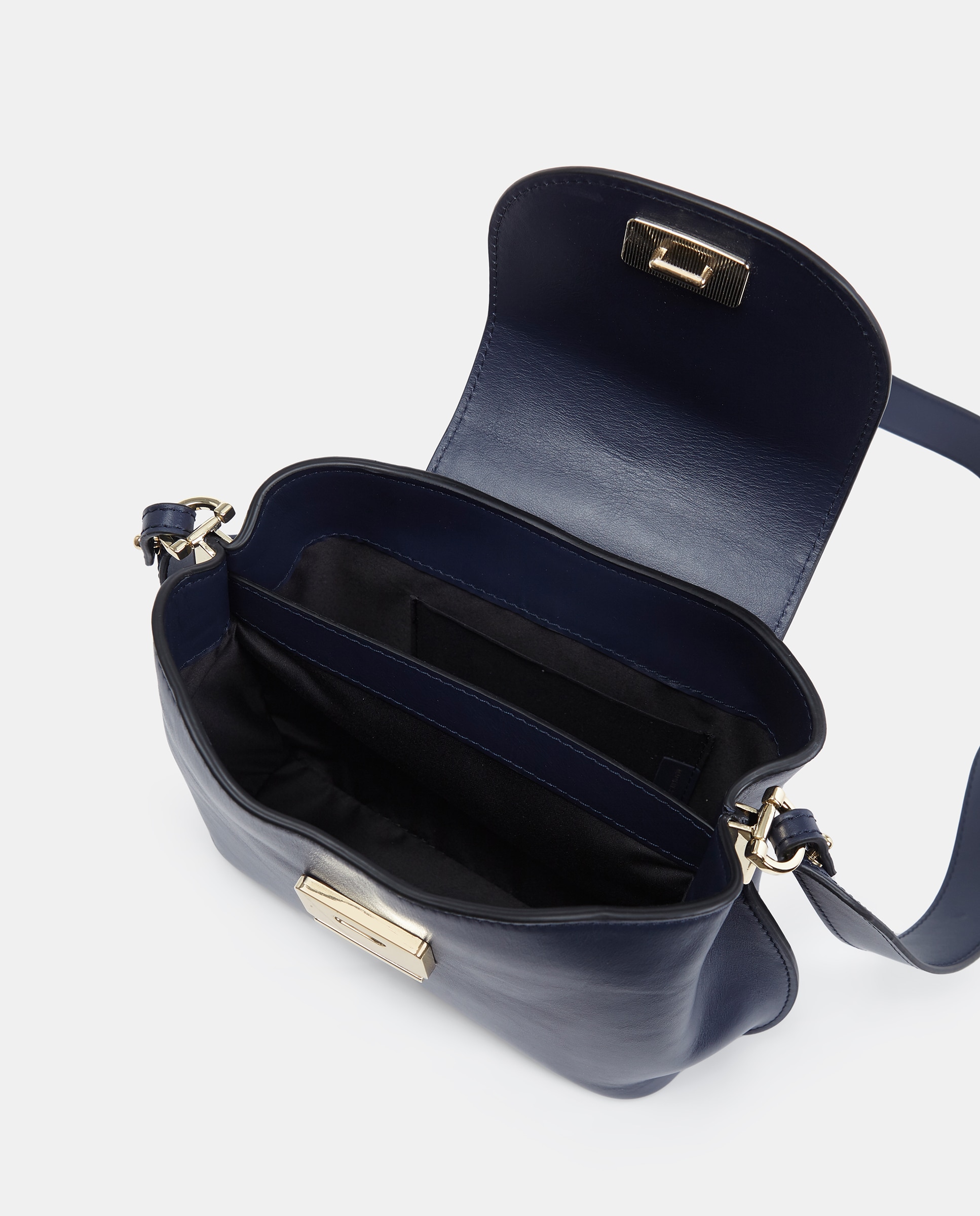Mala Crossbody com Alça de Tiracolo Larga Azul-marinho-3