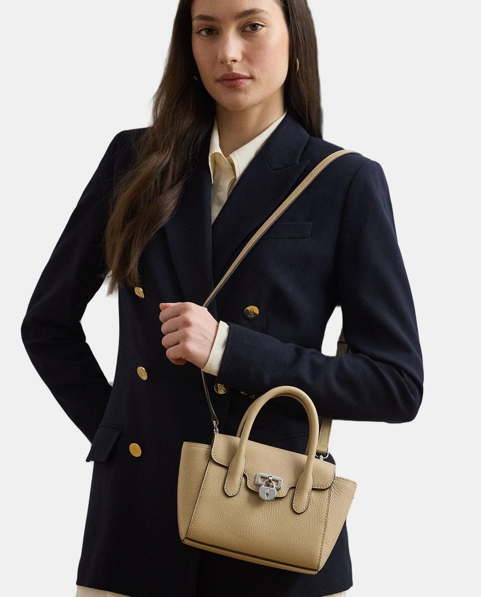 Mala Tanner Pequena em Pele Bege-2