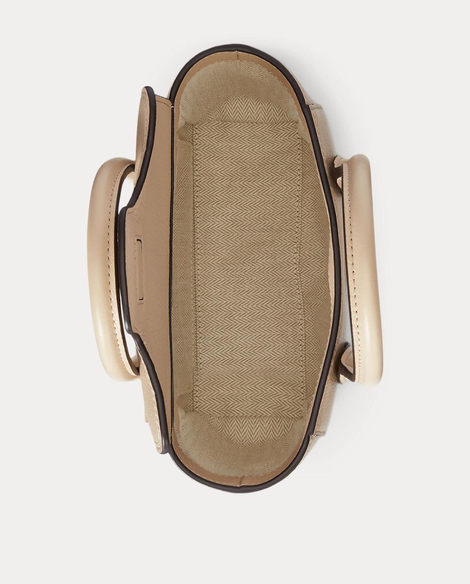 Mala Tanner Pequena em Pele Bege-6