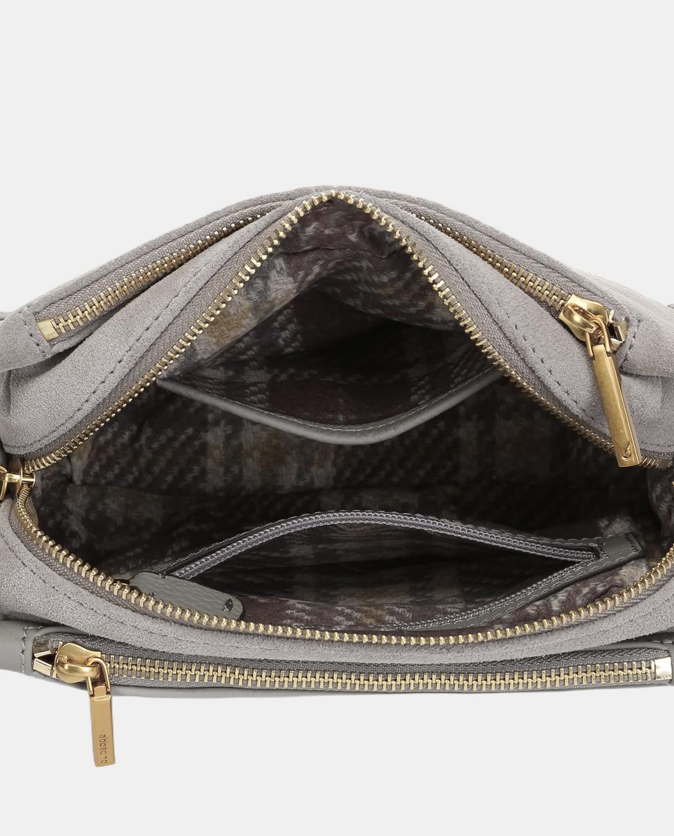 Mala a Tiracolo Freedom em Croute Cinzento-6