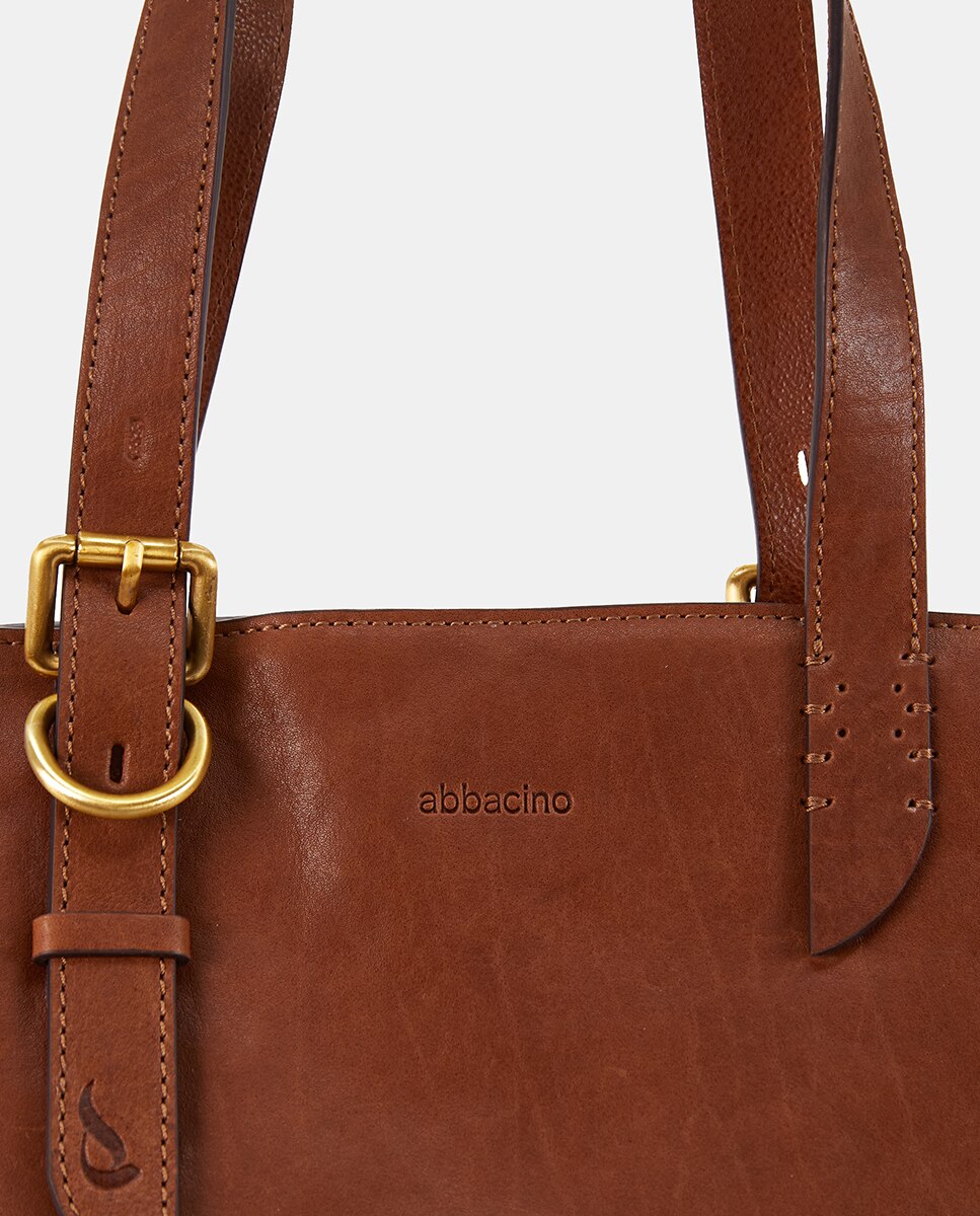Mala Shopper Freedom em Pele Castanho-5