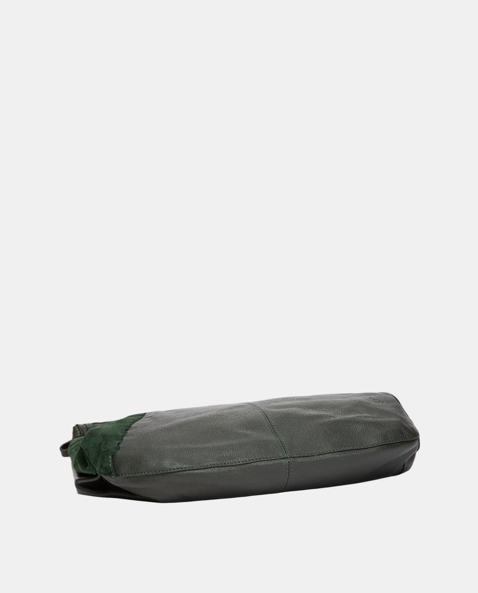 Mala de Ombro Freedom em Pele e Croute Verde-5