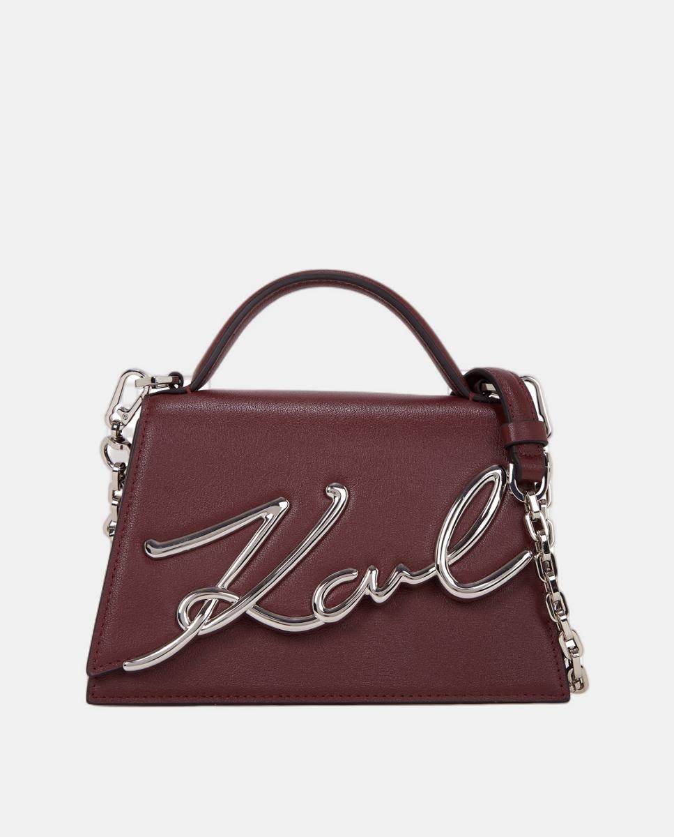 Mala a Tiracolo Média em Pele com Aba Grená-1