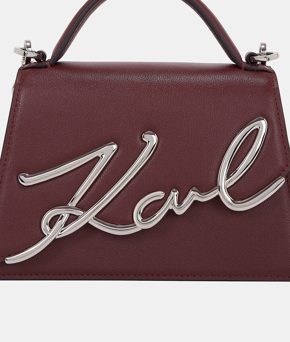 Mala a Tiracolo Média em Pele com Aba Grená-4