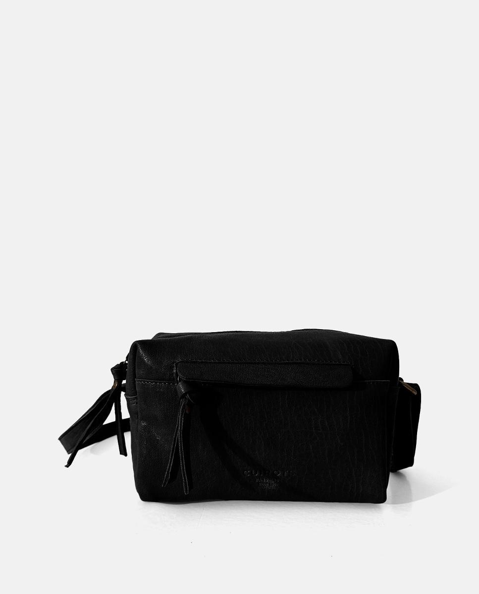 Mala a Tiracolo em Pele Multibolsos Preto-1