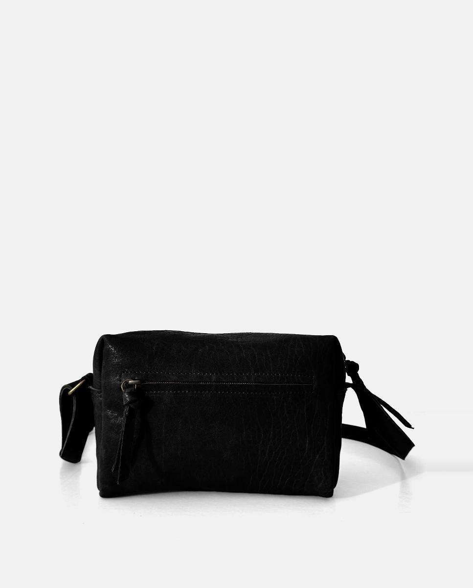 Mala a Tiracolo em Pele Multibolsos Preto-3