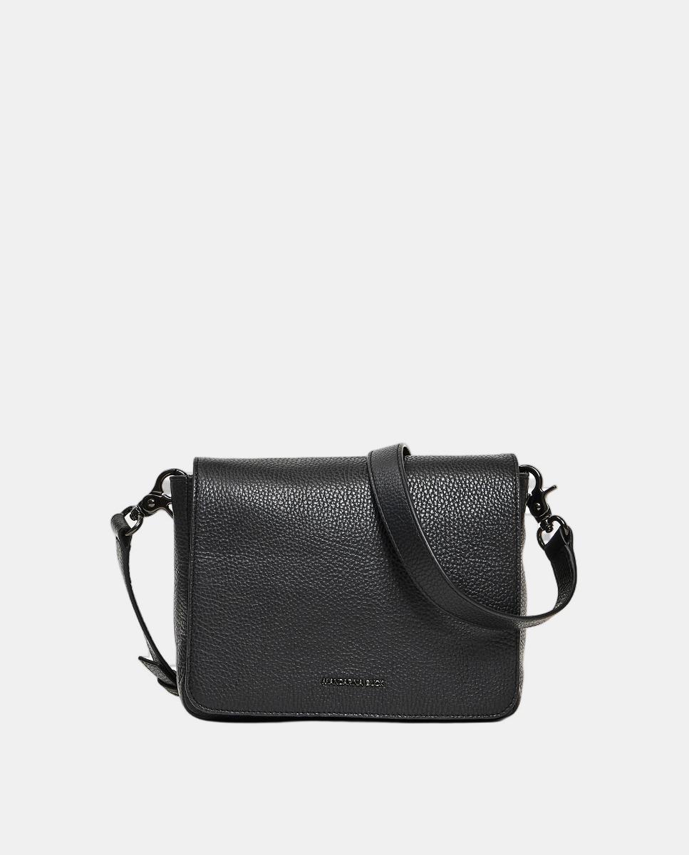 Mala de tiracolo em pele cor preta Preto-1