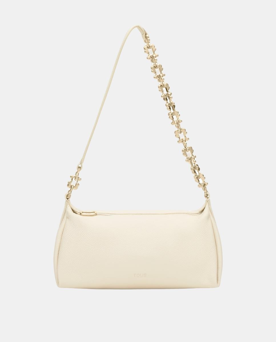 Mala a Tiracolo com Fecho de Correr e Alça Comprida Ajustável Bege-1