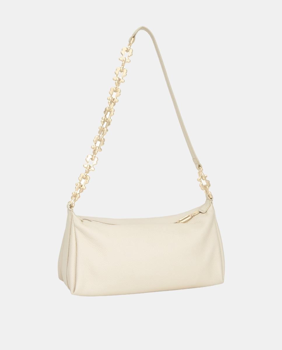 Mala a Tiracolo com Fecho de Correr e Alça Comprida Ajustável Bege-3