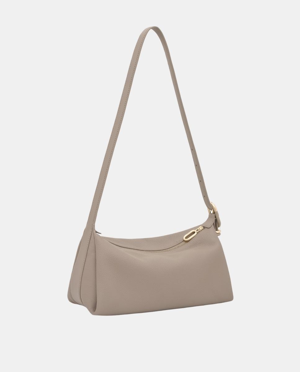 Mala a Tiracolo com Fecho de Correr e Alça Comprida Ajustável Taupe-2