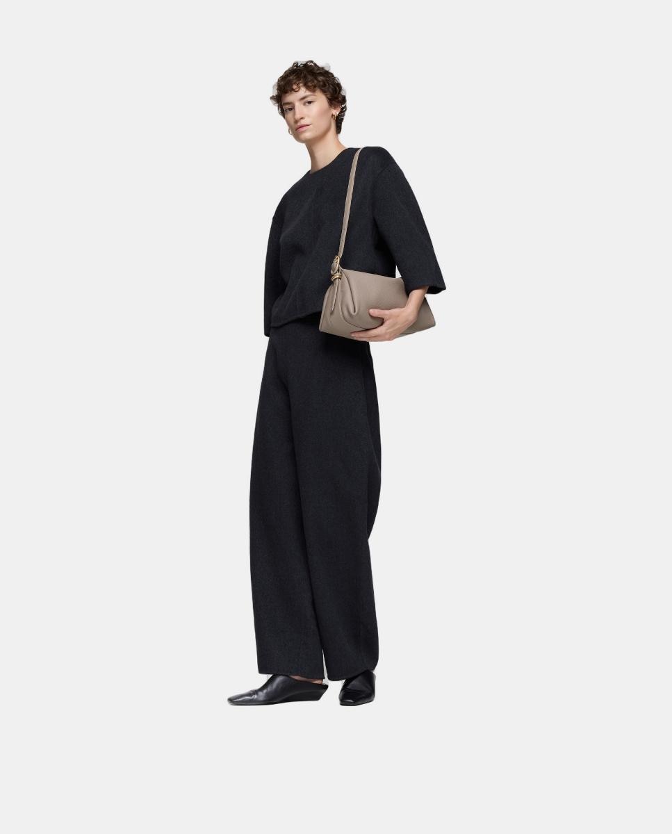 Mala a Tiracolo com Fecho de Correr e Alça Comprida Ajustável Taupe-5