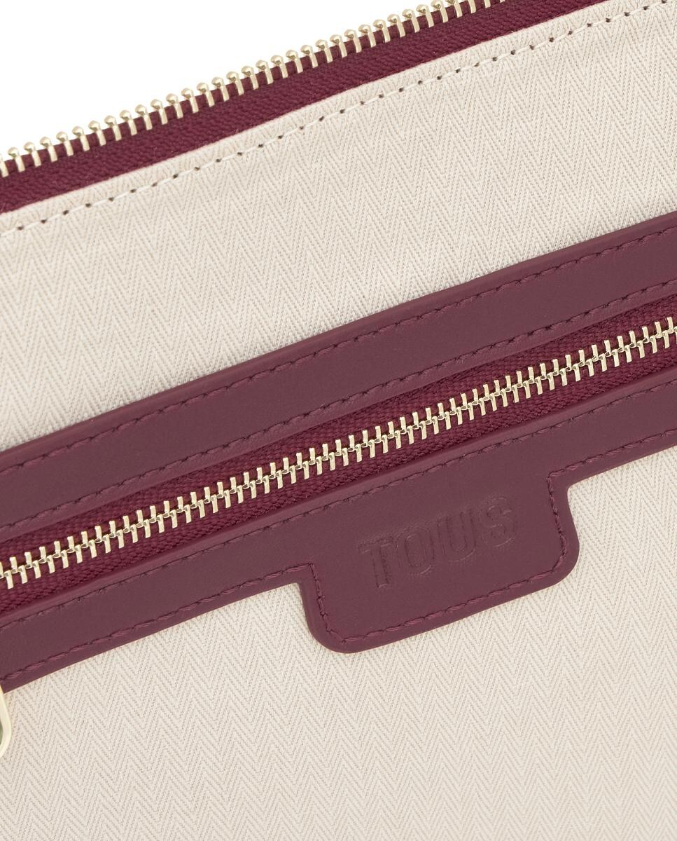 Mala a Tiracolo com Fecho de Correr e Alça Comprida Ajustável Bordeaux-3