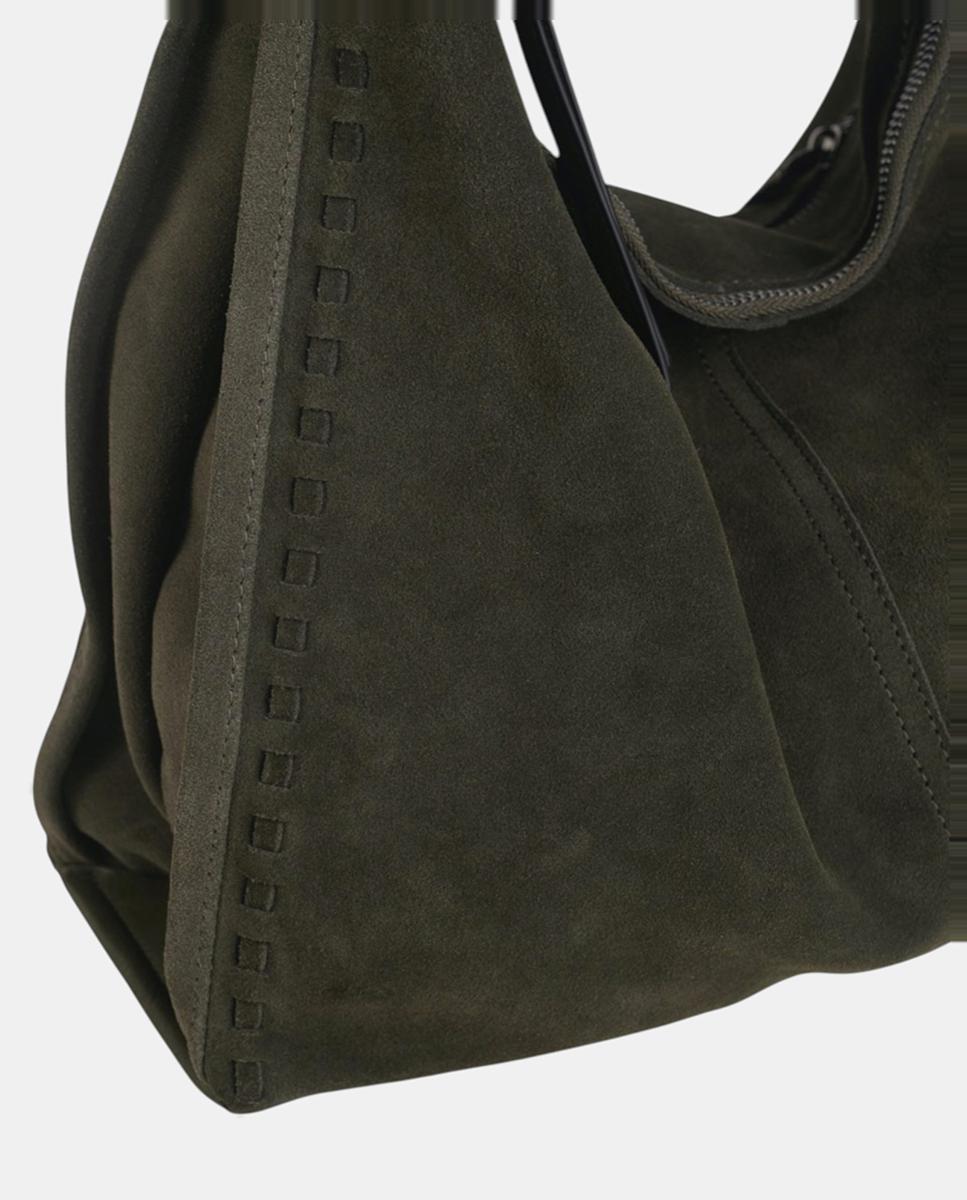 Mala Hobo em Croute com Fecho de Correr Caqui-3