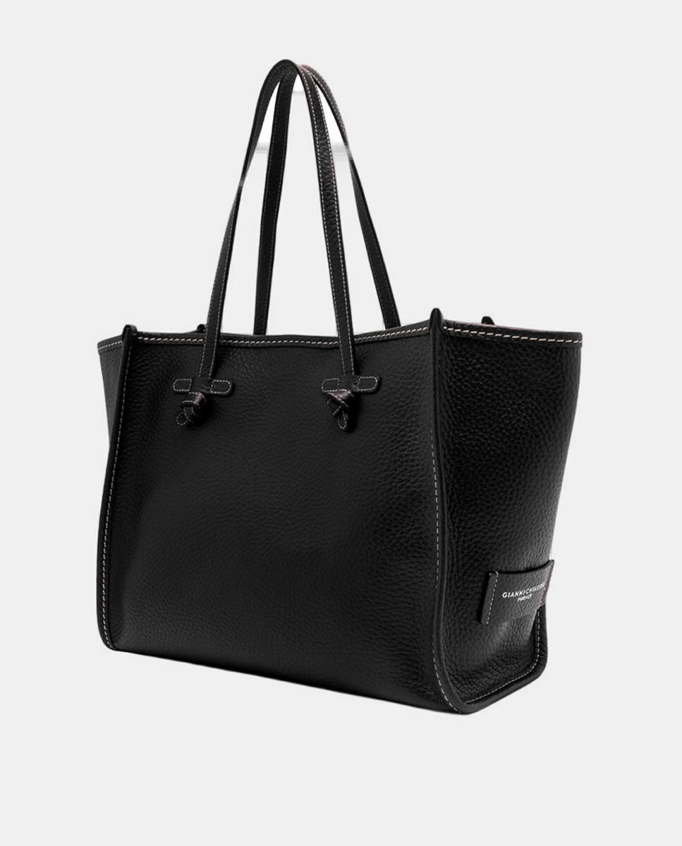 Mala Marcella em Pele com Granulado Grande Preto-2