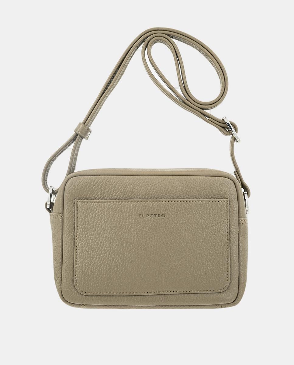 Mala a Tiracolo Pequena com Alça Ajustável Taupe-1