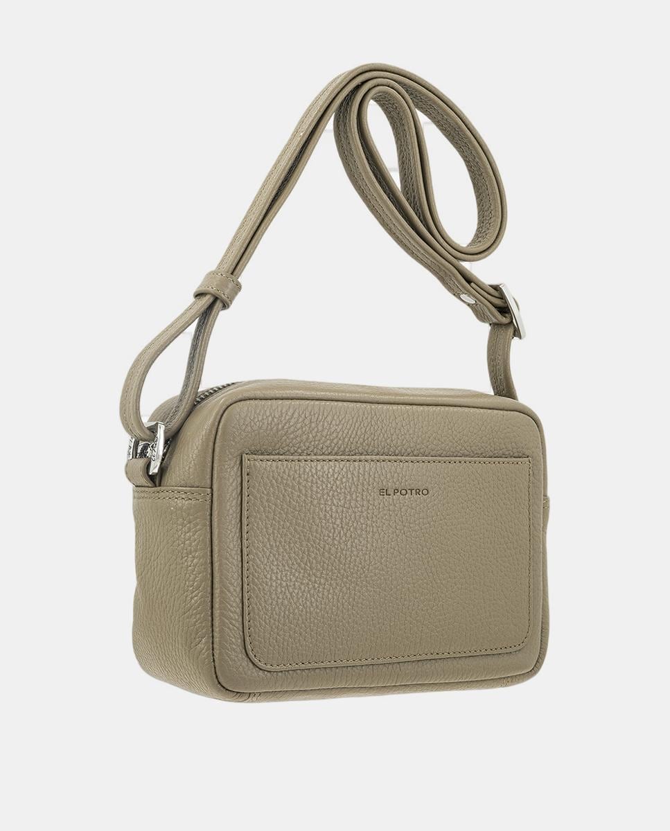 Mala a Tiracolo Pequena com Alça Ajustável Taupe-2